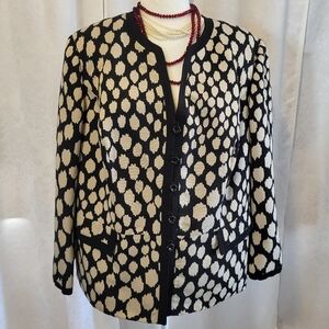John Meyer Collection Women's Formal Blazer, Plus Size 22W, Black and White